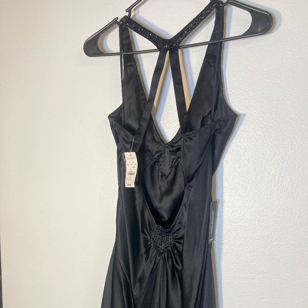express backless beaded silk long dress - Picture 3 of 11